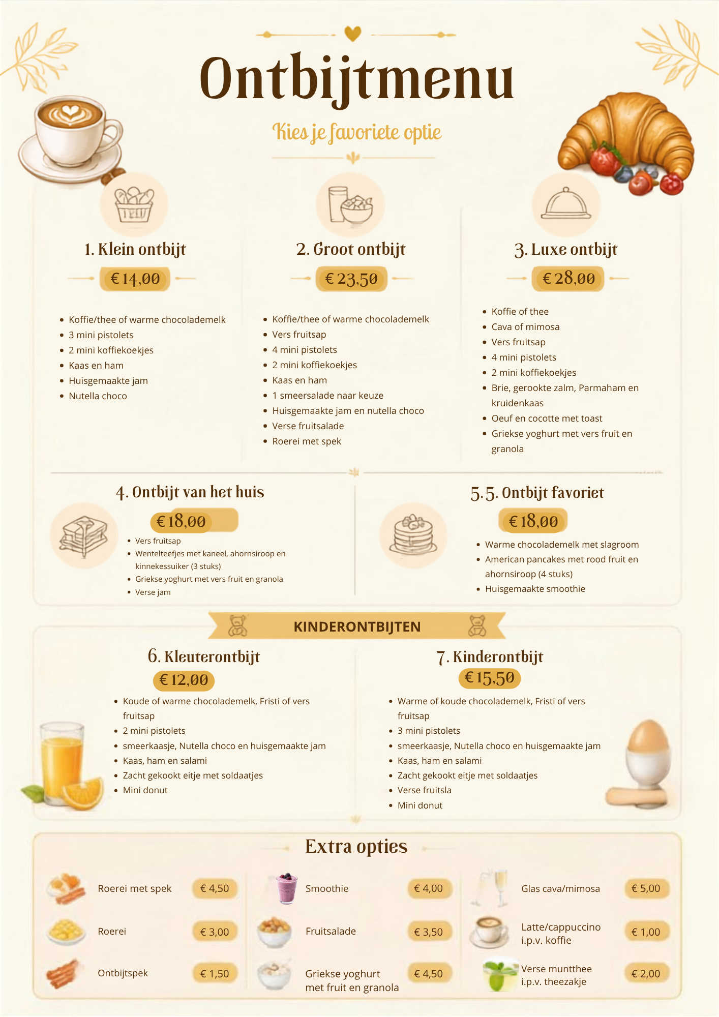 Ontbijtmenu met 5 formules 3